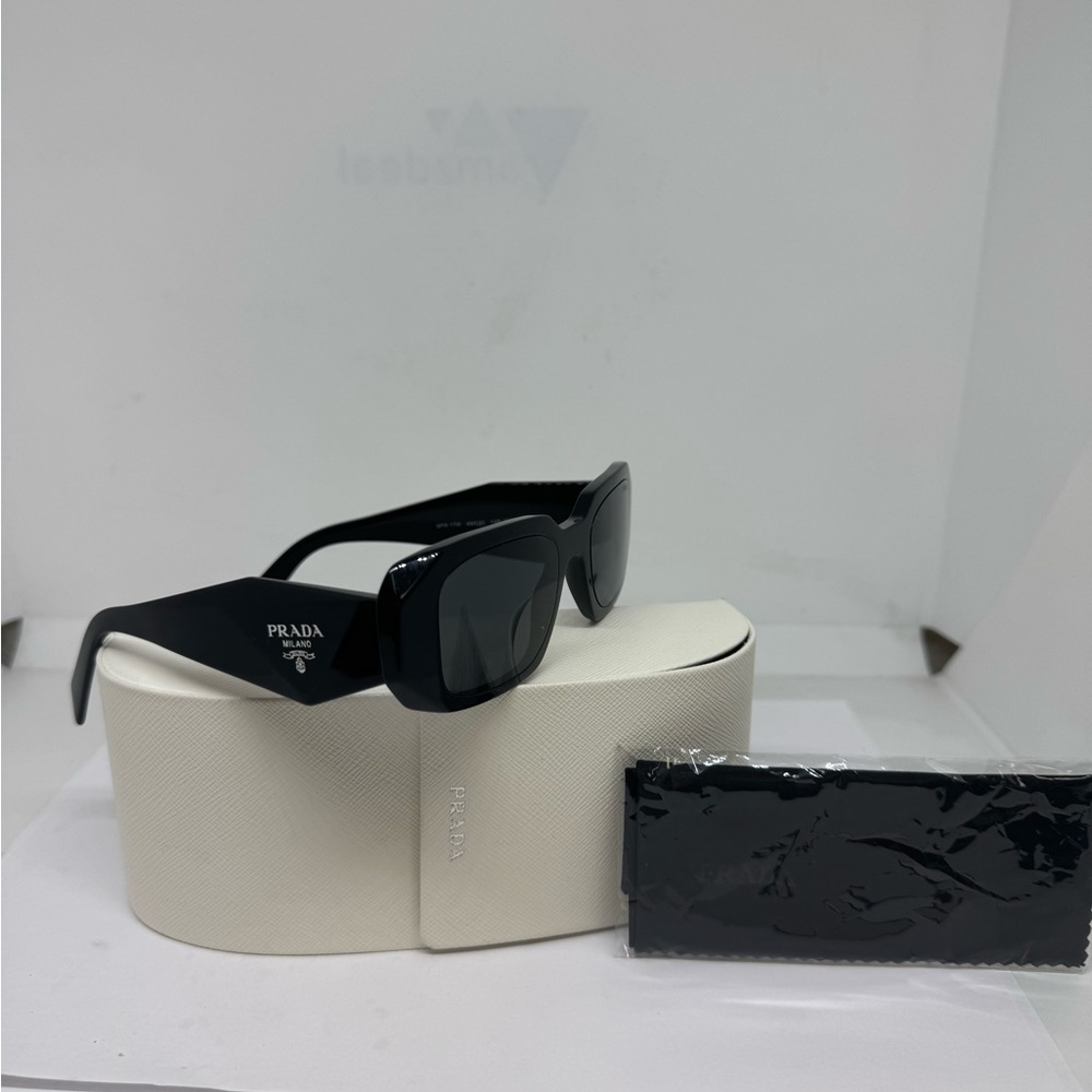 Prada Symbole Rectangular Designer Sunglasses - image 2